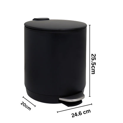 Vesta Stainless Steel Soft Close Peddle Dustbins 5 Litre - Pano