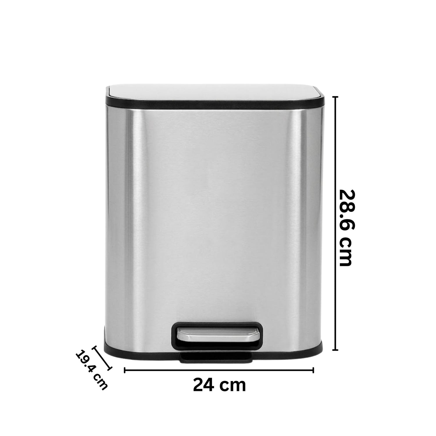 Binova Stainless Steel Soft Close Peddle Dustbins - Pano