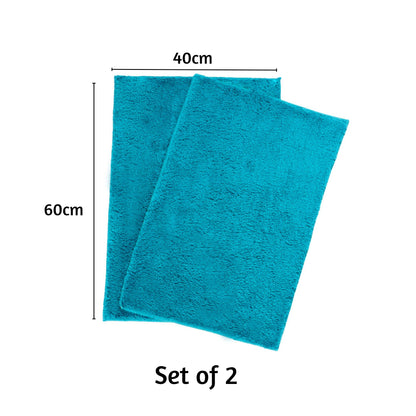 Maples Microfiber Anti Skid Super Absorbent Bathmat Set of 2 - Pano