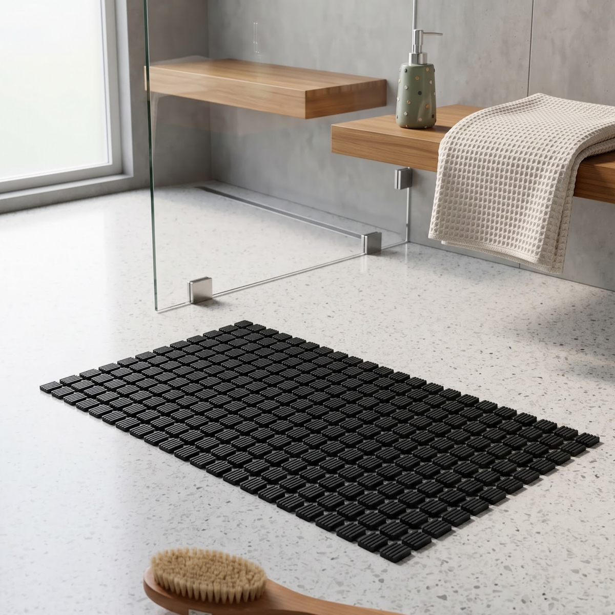 Mizu Anti Slip Shower Mat - Black