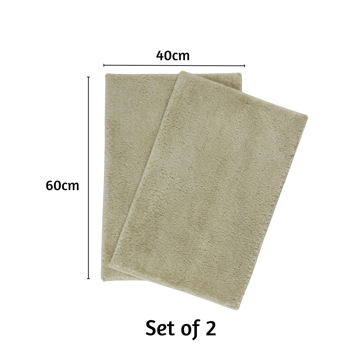 Maples Microfiber Anti Skid Super Absorbent Bathmat Set of 2 - Pano