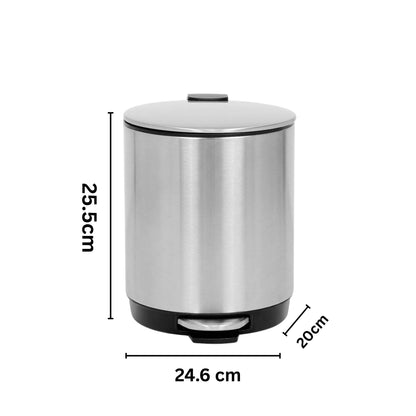 Vesta Stainless Steel Soft Close Peddle Dustbins 5 Litre - Pano