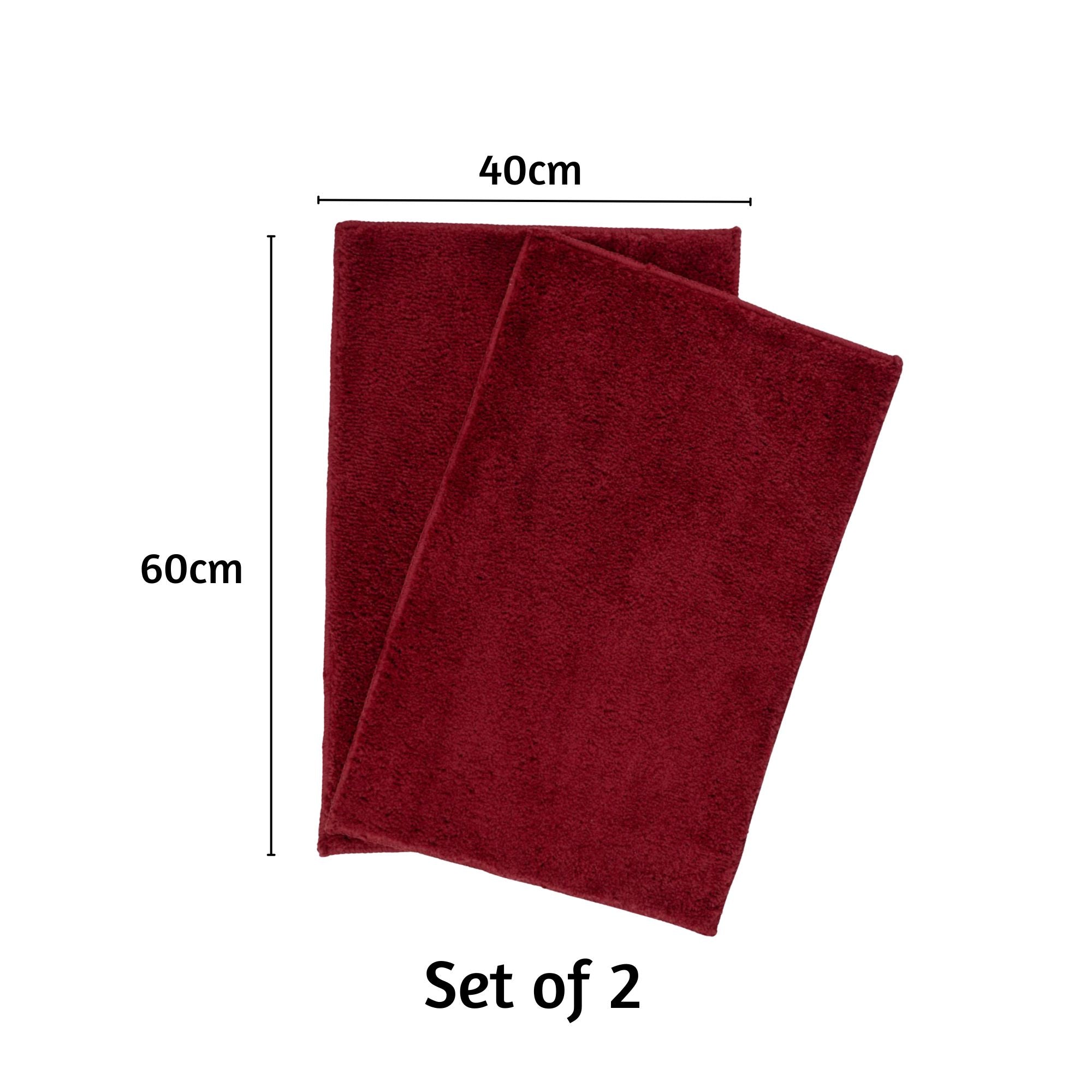 Maples Microfiber Anti Skid Super Absorbent Bathmat Set of 2 - Pano