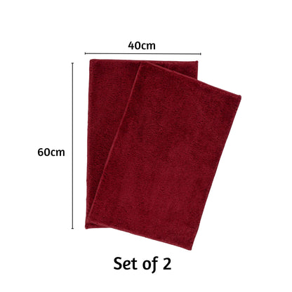 Maples Microfiber Anti Skid Super Absorbent Bathmat Set of 2 - Pano