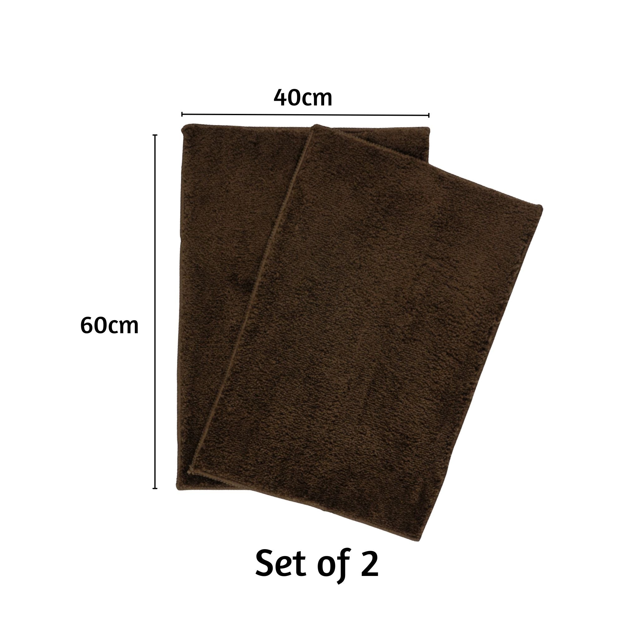 Maples Microfiber Anti Skid Super Absorbent Bathmat Set of 2 - Pano