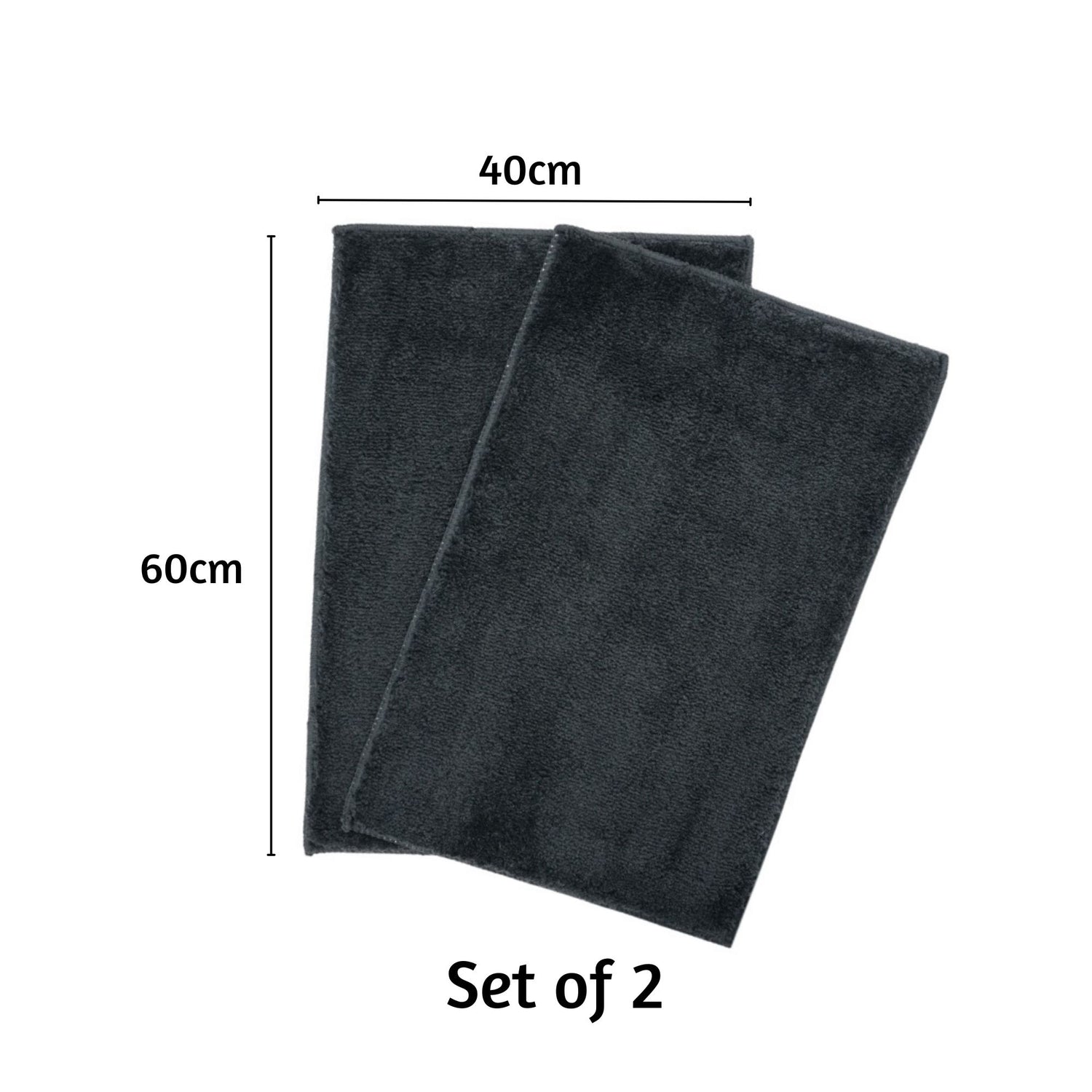 Maples Microfiber Anti Skid Super Absorbent Bathmat Set of 2 - Pano