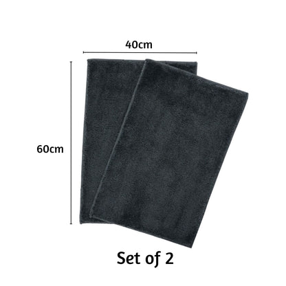 Maples Microfiber Anti Skid Super Absorbent Bathmat Set of 2 - Pano