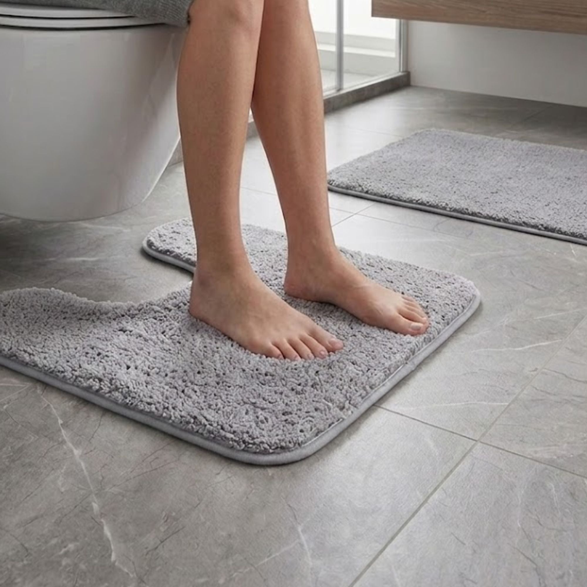Sophia Anti Skid 2 Pcs Contour Bath Rug - Pano