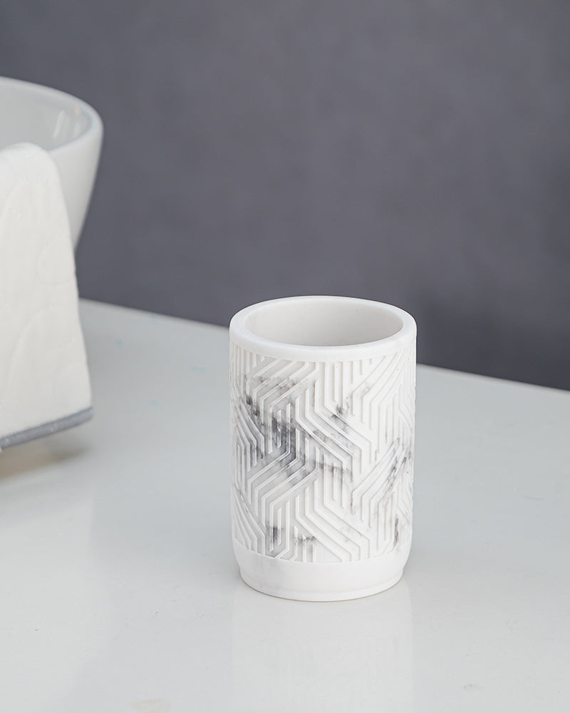 Stylish Polyresin Set of 3 with Soap Dispenser ( Snow) - Pano