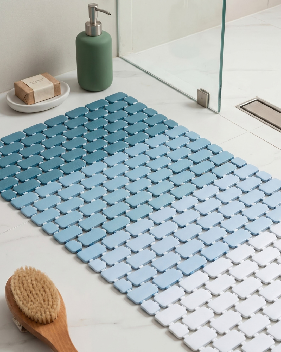 Breez Anti Slip Shower Mat - Blue