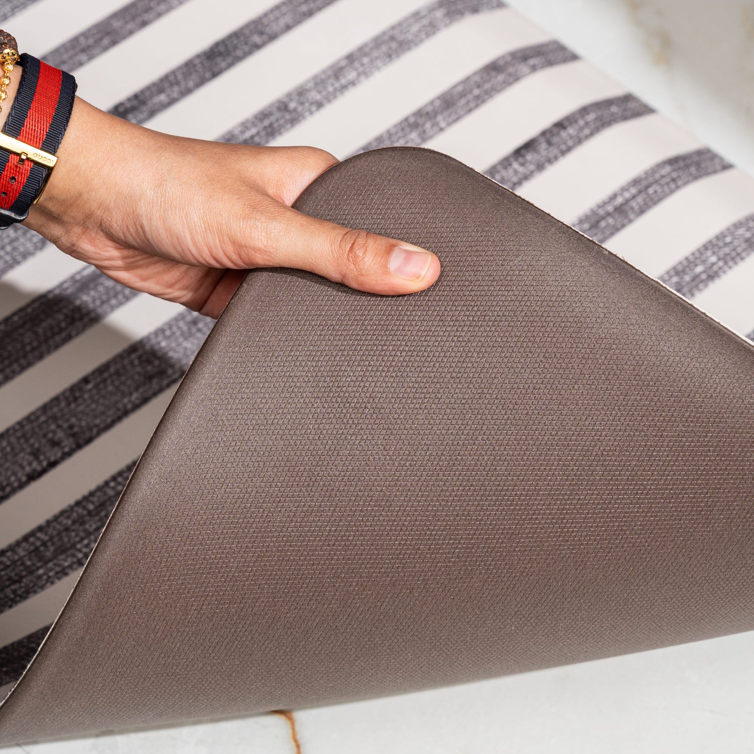 Zest Anti Fatigue Anti Slip Kitchen Mat Brown/White -Pano