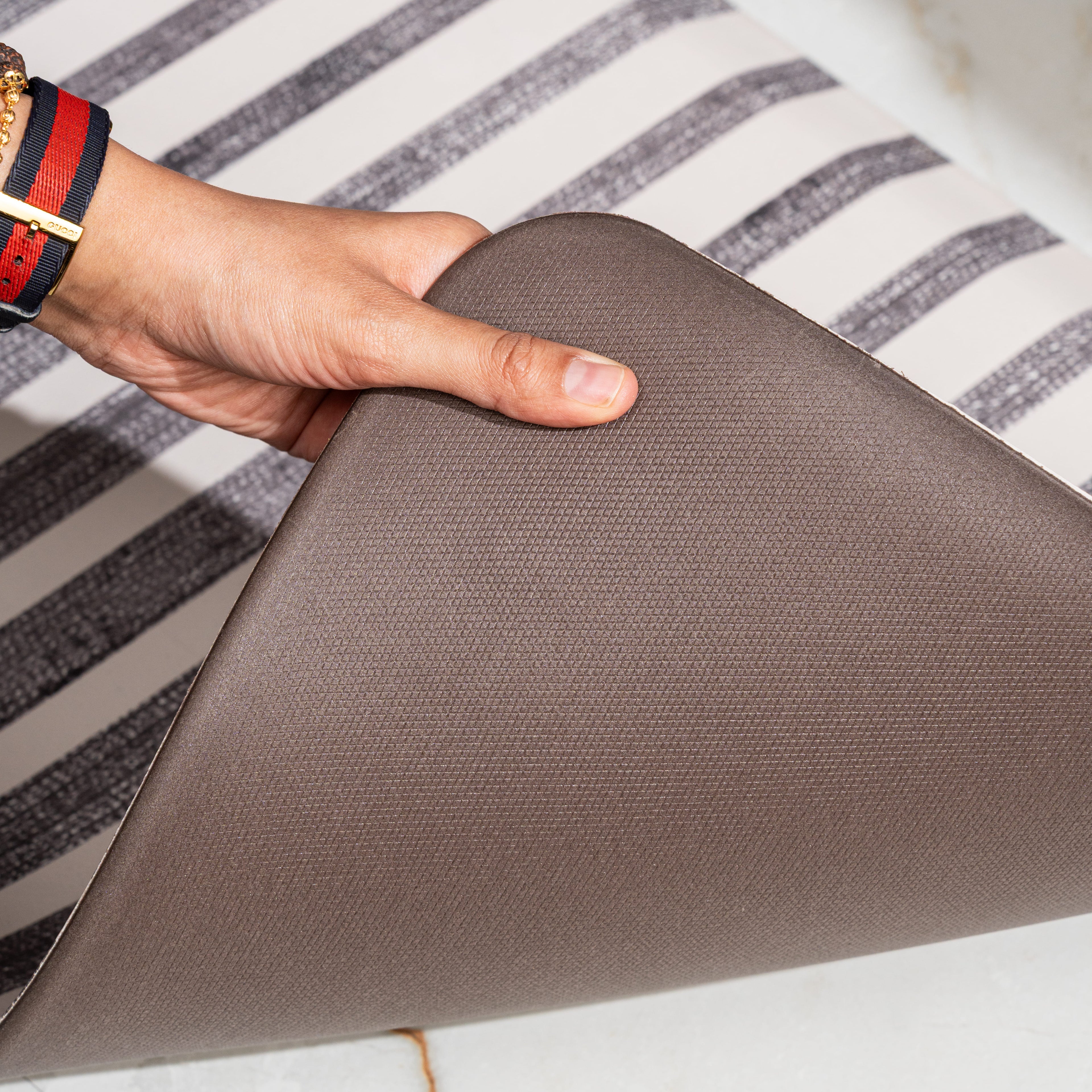 Zest Anti Fatigue Anti Slip Kitchen Mat Brown/White -Pano