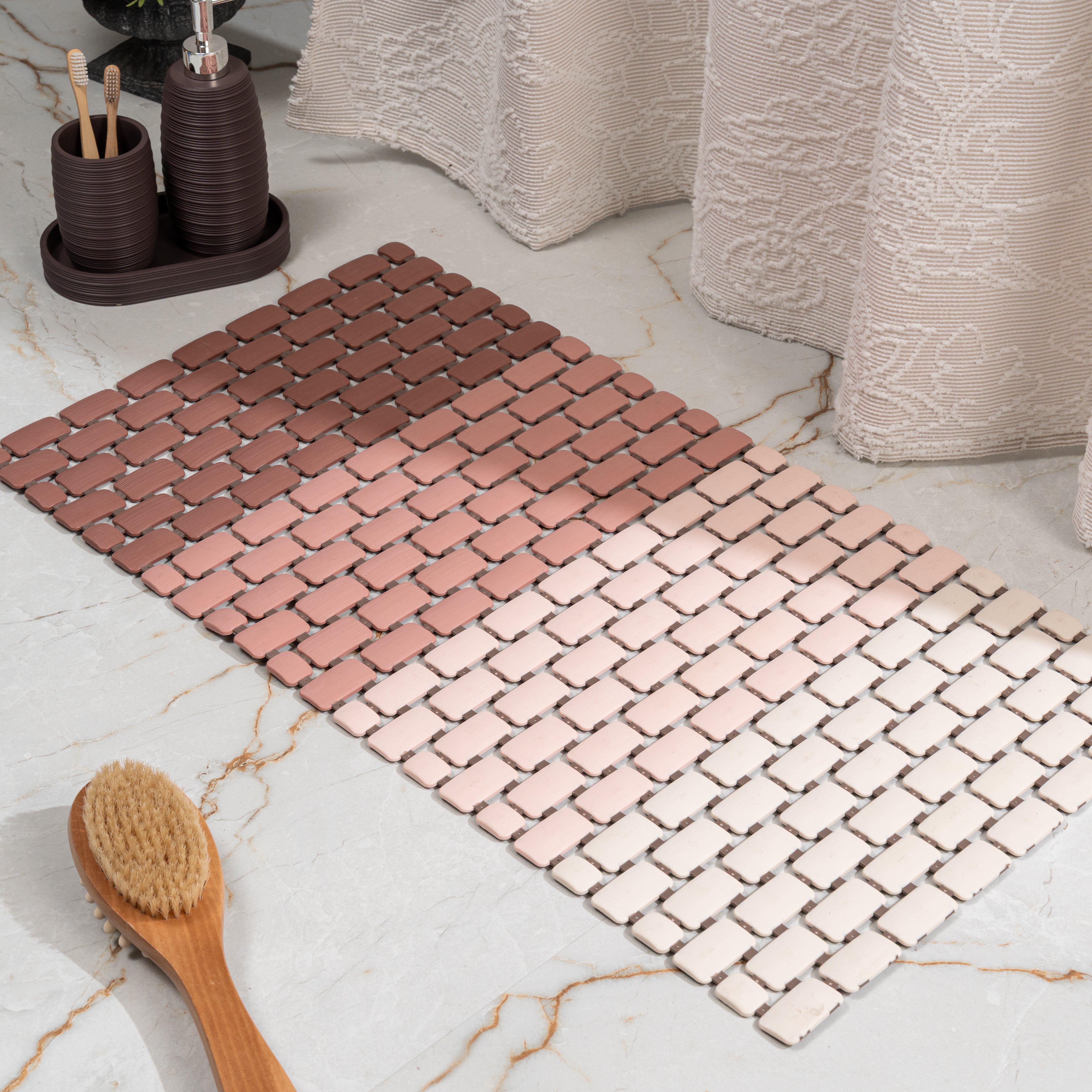 Breeza Anti Slip Shower Mat Blush - Pano