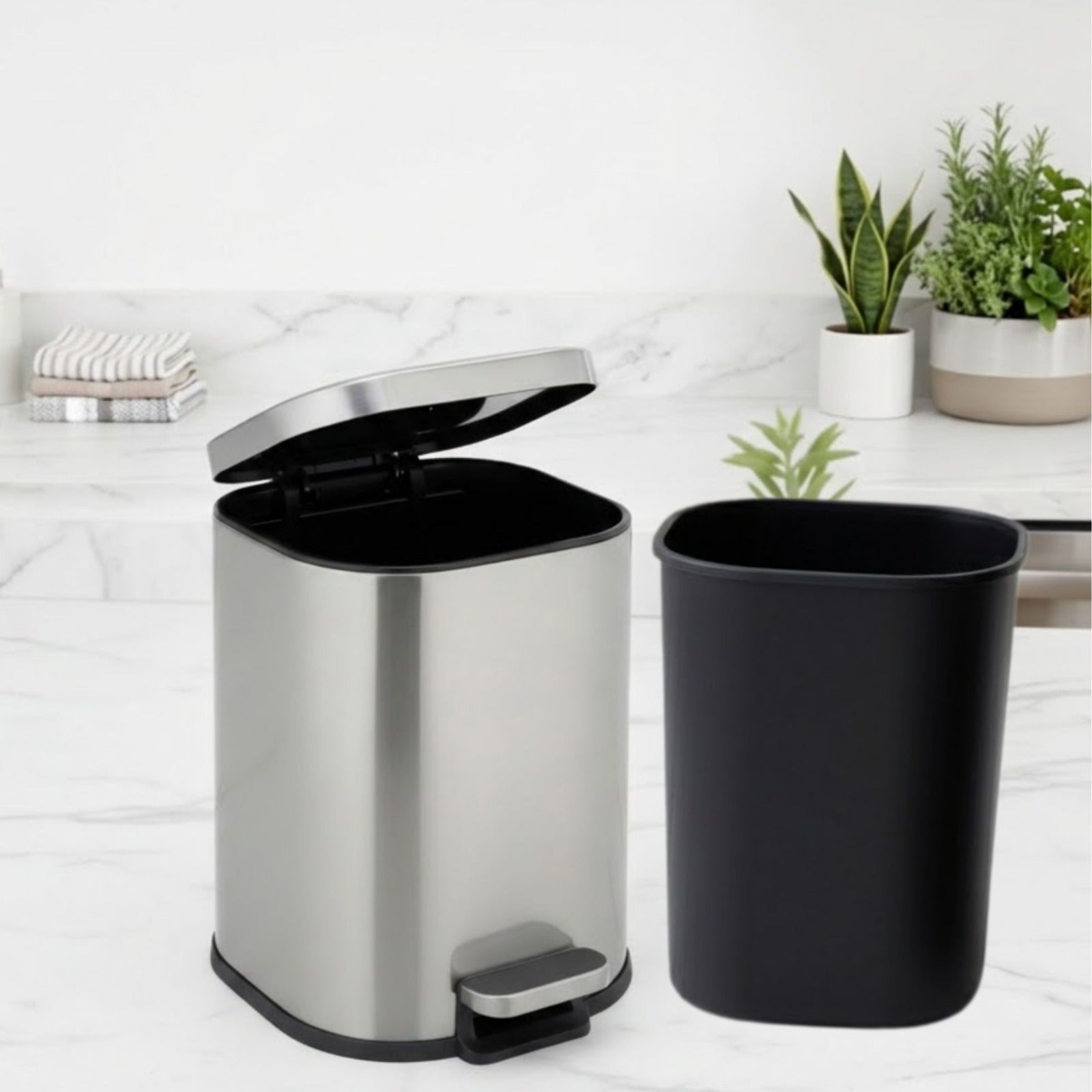 Arlo Stainless Steel Step Bin Trashcan 6 Litre - Pano