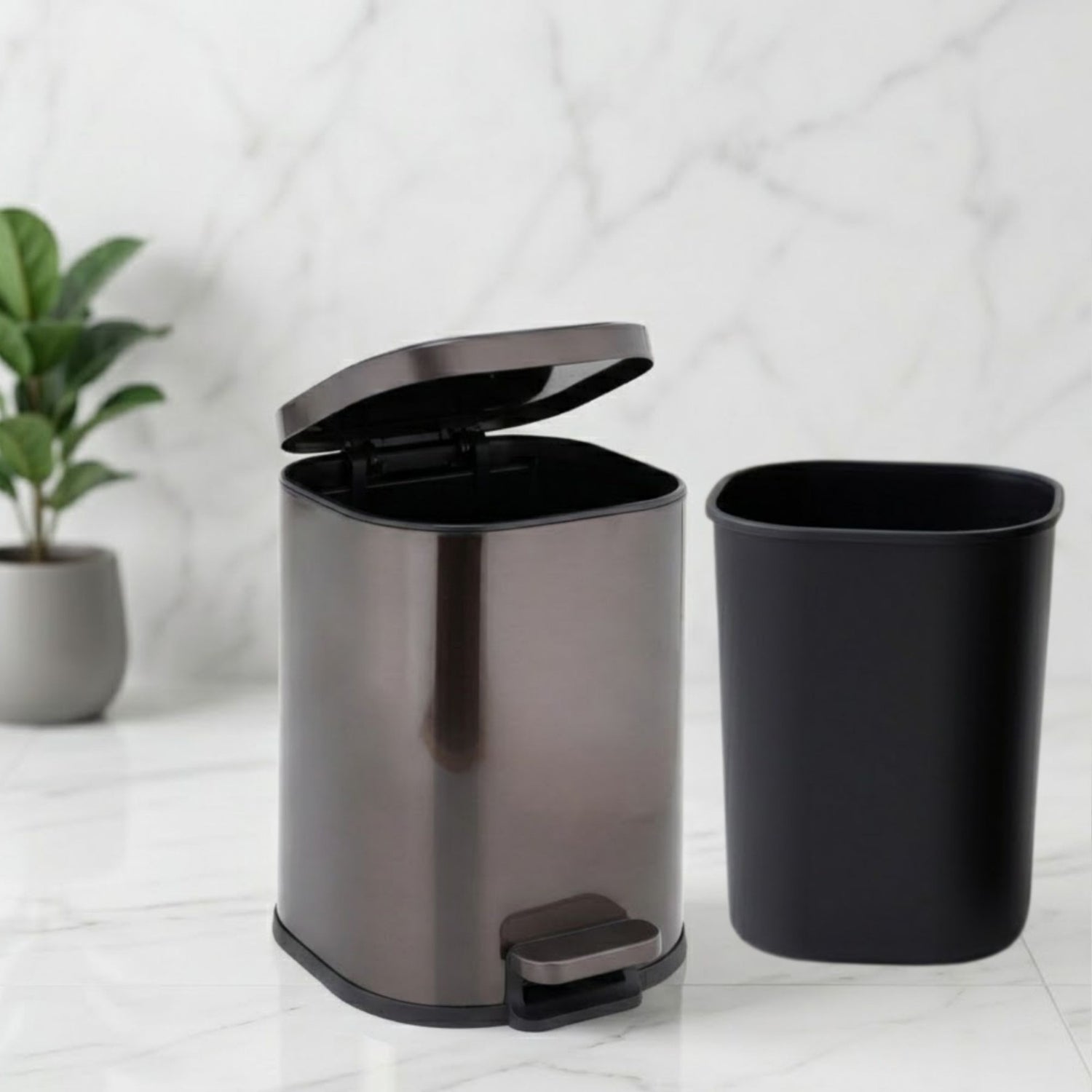 Arlo Stainless Steel Step Bin Trashcan 6 Litre - Pano