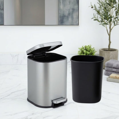 Arlo Stainless Steel Step Bin Trashcan 6 Litre - Pano