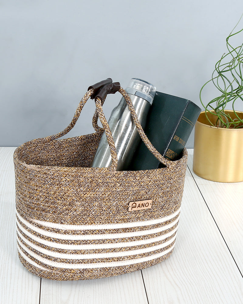 Monaco Multi Purpose Beige Tote Hand Basket