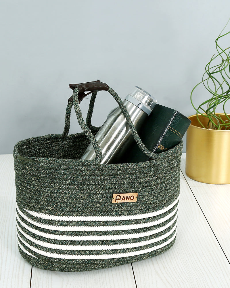 Monaco Multi Purpose Green Tote Hand Basket - Pano Pano