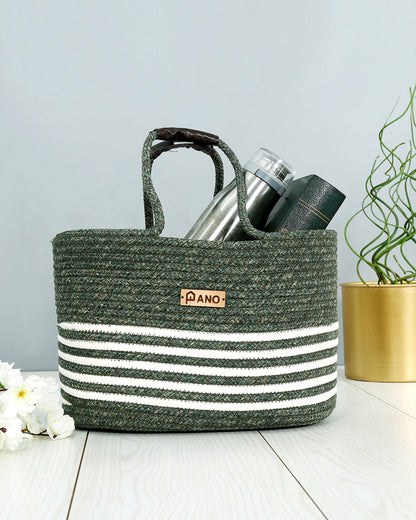 Monaco Multi Purpose Green Tote Hand Basket 