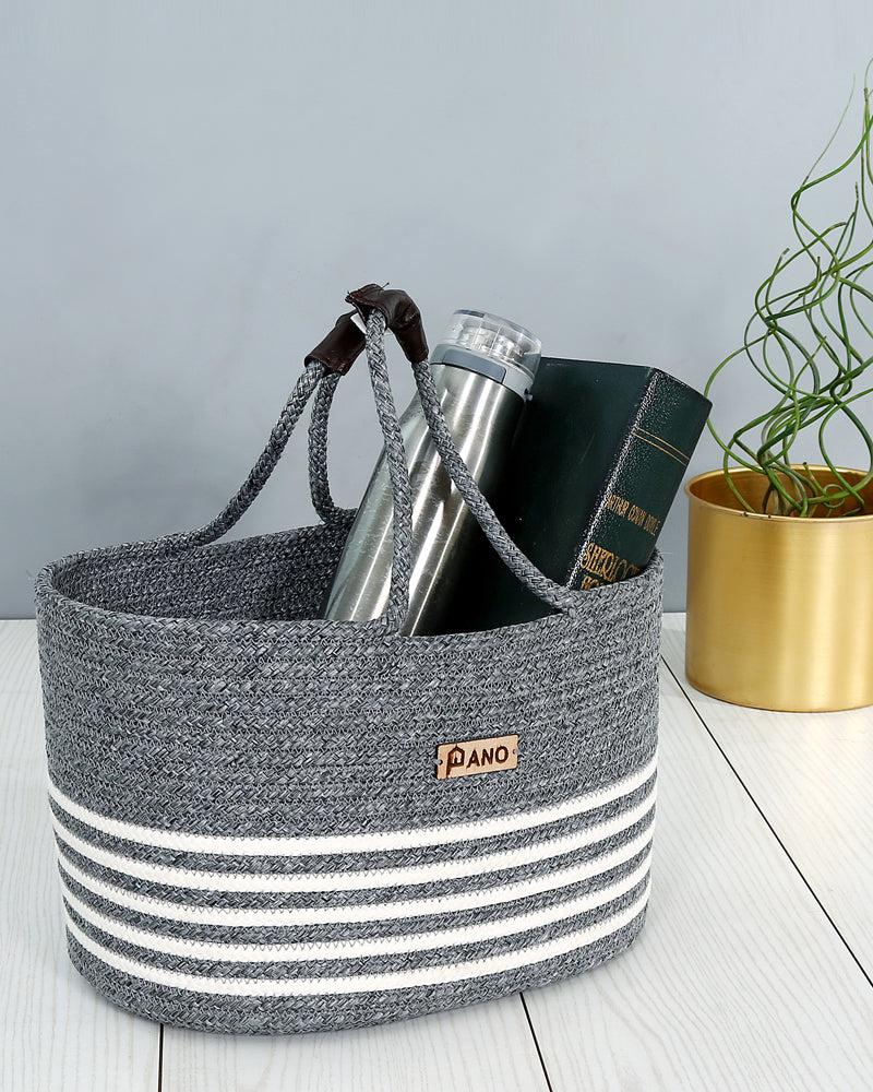 Monaco Multi Purpose Grey Tote Hand Basket 