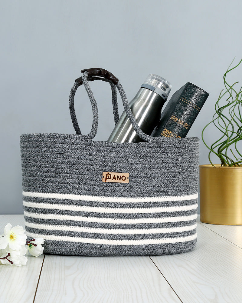 Monaco Multi Purpose Grey Tote Hand Basket 