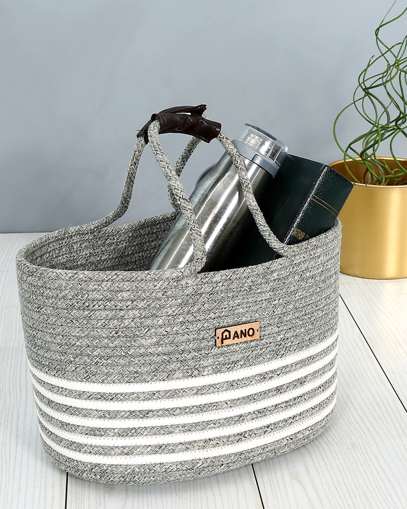 Monaco Multi Purpose Lite Grey Tote Hand Basket 