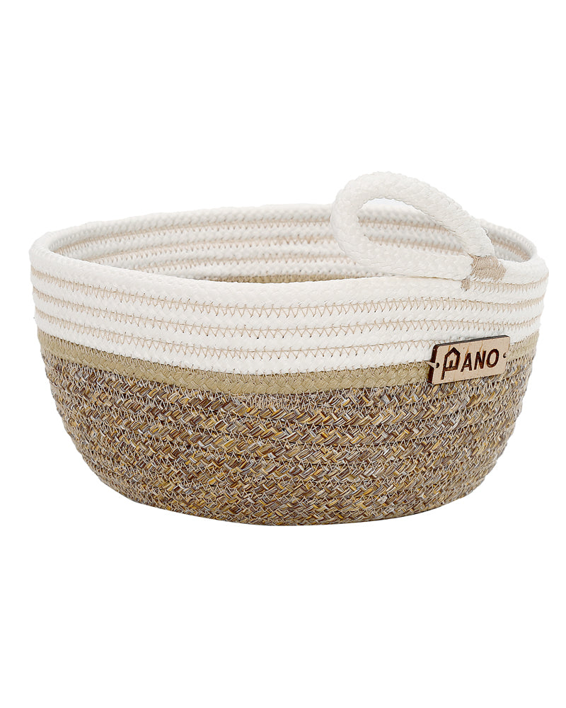 Naples Polypropylene Beige Multi-Storage Basket Pack of 2 Basket - Pano