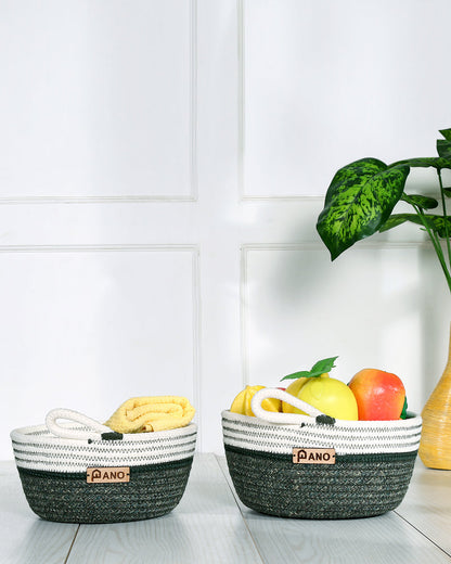 Naples Polypropylene Green Multi-Storage Basket Pack of 2 Basket - Pano Pano