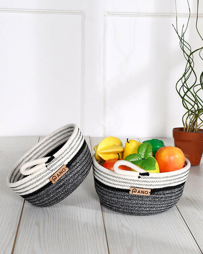 Naples Polypropylene Grey Multi-Storage Basket Pack of 2 Basket - Pano Pano