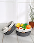 Naples Polypropylene Grey Multi-Storage Basket Pack of 2 Basket - Pano Pano