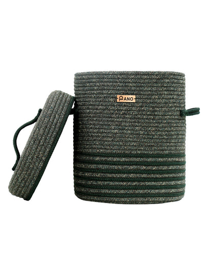 Stripe Laundry Basket Multi Purpose with Lid Green - Pano Pano