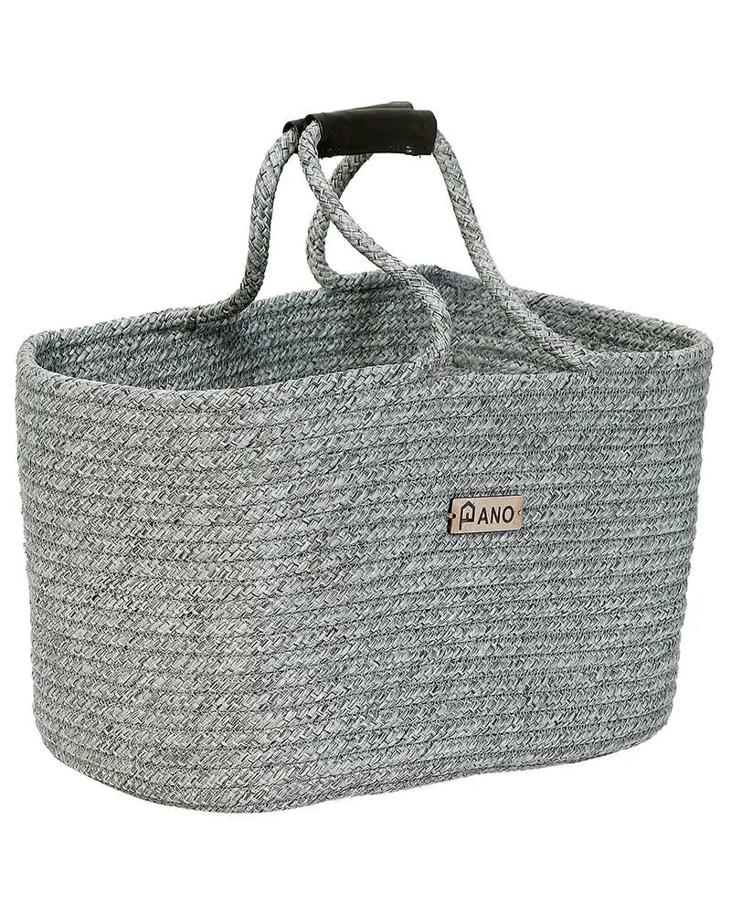 Tunisia Polypropylene Light Grey Storage Basket