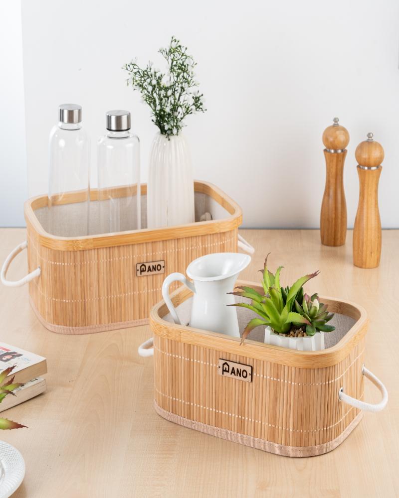 Bamboo Kitchen Utility Bern Basket Natural | Storage Organiser - Pano
