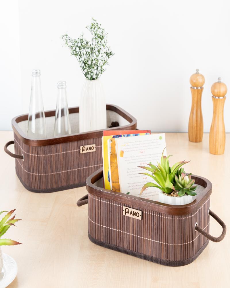 Bamboo Kitchen Utility Bern Basket Woody Brown | Storage Organiser - Pano