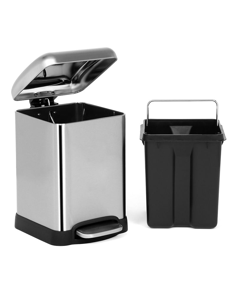 Scava Stainless Steel Soft Close Peddle Dustbins 6 Litre - Pano