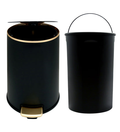 Stainless Steel Soft Close Step Bin 8 Litre Black Pano