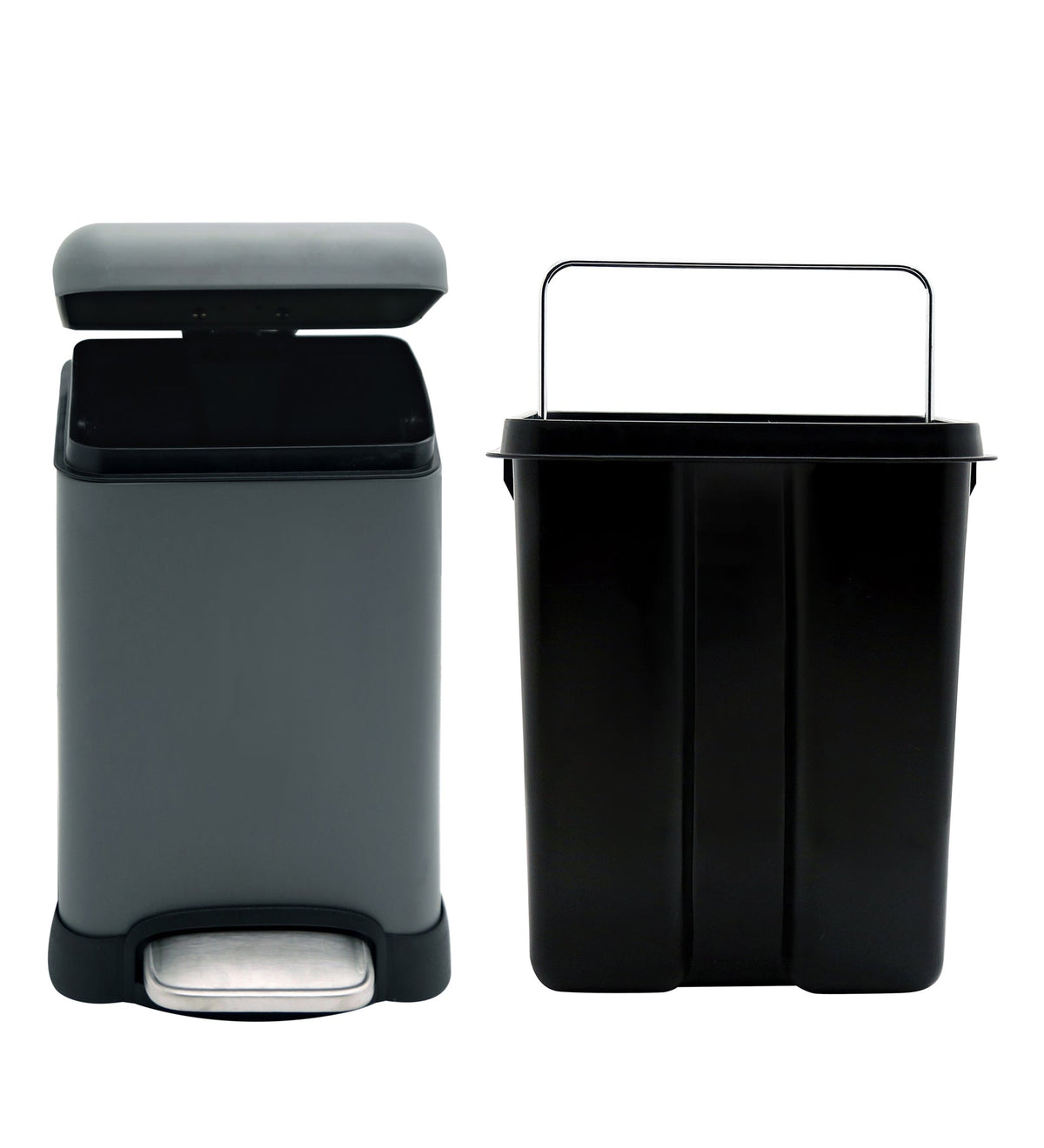 Stainless Steel Soft Close Step Bin 6 Litre Grey Pano