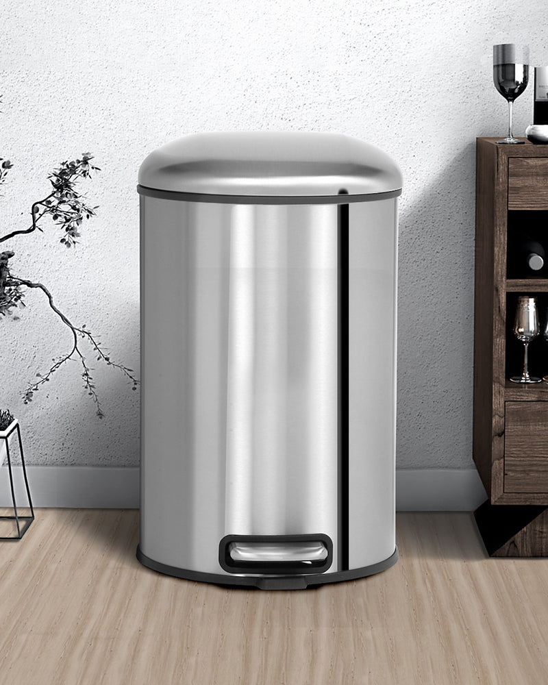 Levente Stainless Steel Soft Close Peddle Dustbins 12 Litre - Pano Pano