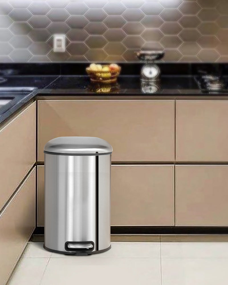 Levente Stainless Steel Soft Close Peddle Dustbins 12 Litre - Pano