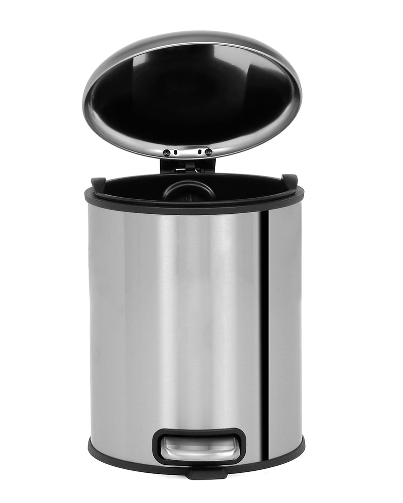 Levente Stainless Steel Soft Close Peddle Dustbins 5 Litre - Pano