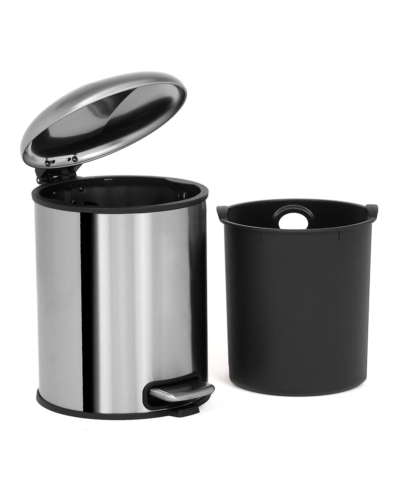 Levente Stainless Steel Soft Close Peddle Dustbins 5 Litre - Pano