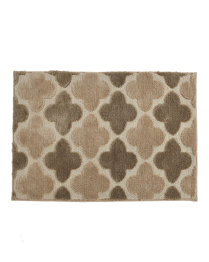 Abstract Microfiber Brown Anti Skid Bathmat - Pano Pano