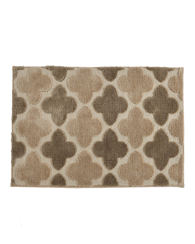 Abstract Microfiber Brown Anti Skid Bathmat - Pano