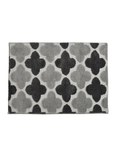 Abstract Microfiber Grey Anti Skid Bathmat - Pano Pano