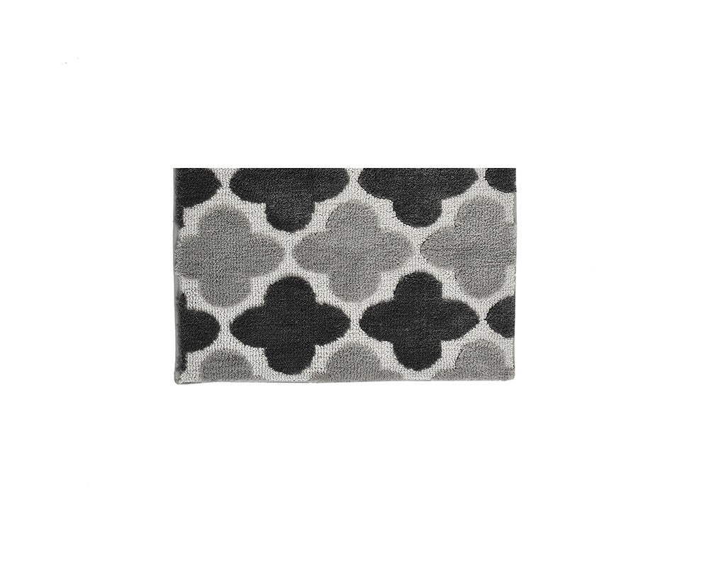 Abstract Microfiber Grey Anti Skid Bathmat - Pano Pano