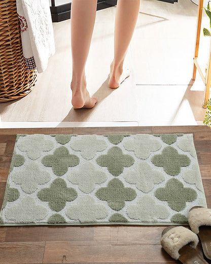 Abstract Microfiber Sage Anti Skid Bathmat - Pano Pano