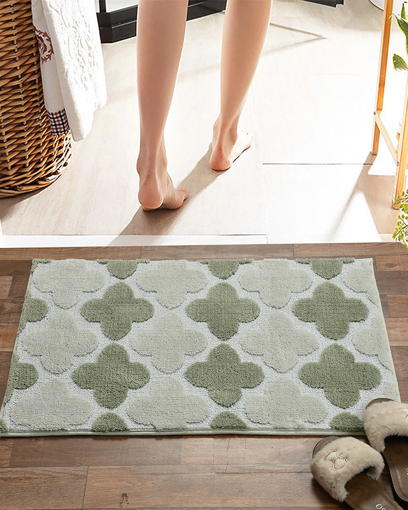 Abstract Microfiber Sage Anti Skid Bathmat - Pano