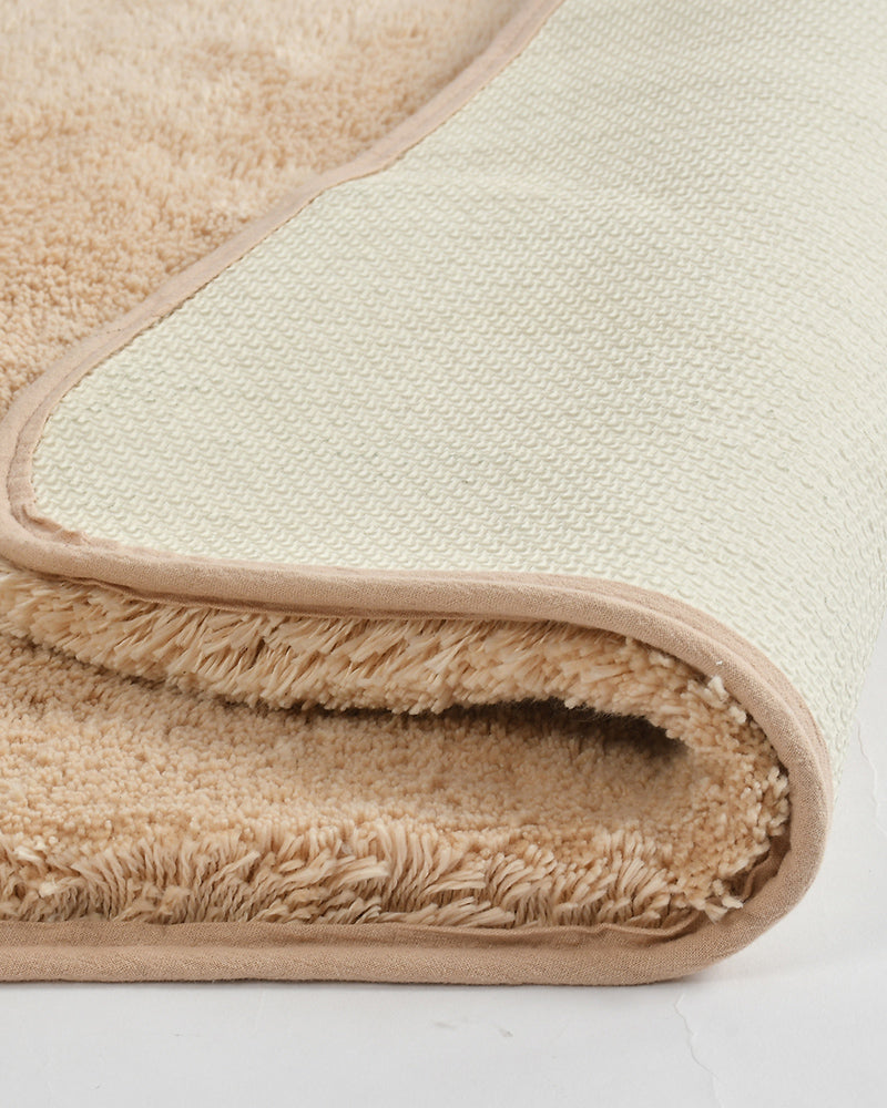 Aura Microfiber Beige Anti Skid Bathmat - Pano