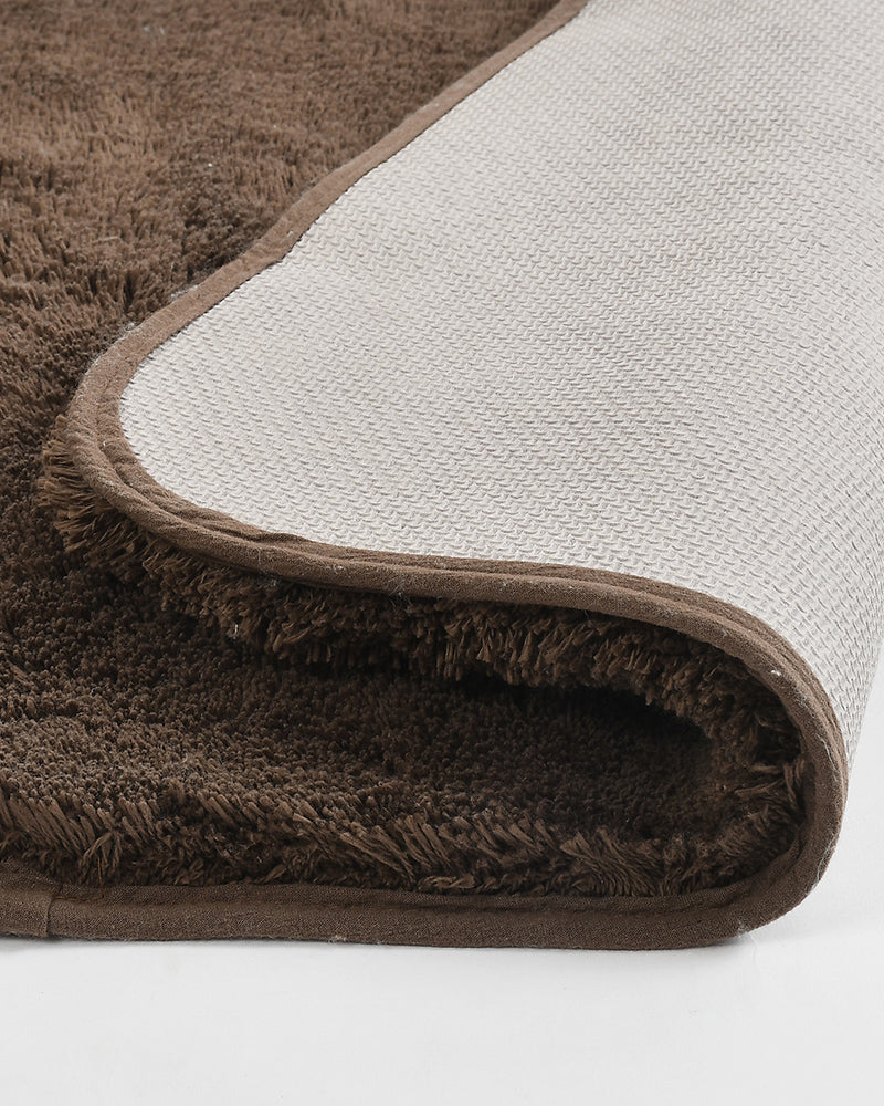 Aura Microfiber Brown Anti Skid Bathmat - Pano