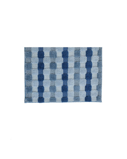 Blocks Microfiber Blue Anti Skid Bathmat - Pano Pano